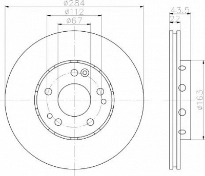 HELLA PAGID 8dd355103061 -  Тормозной диск